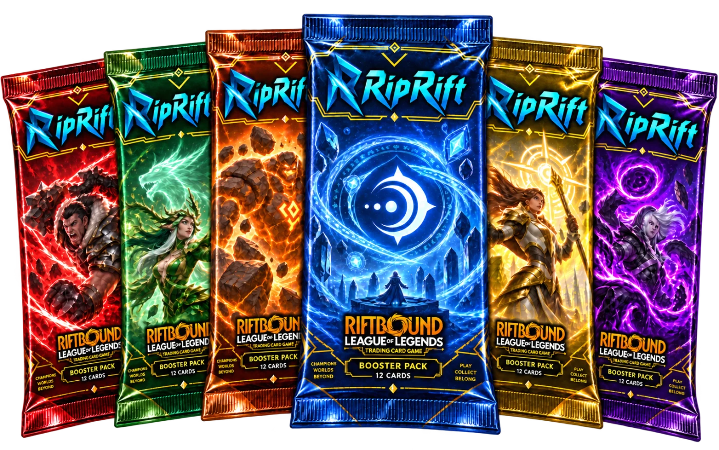Six Wild Rips domain packs shown in a fan